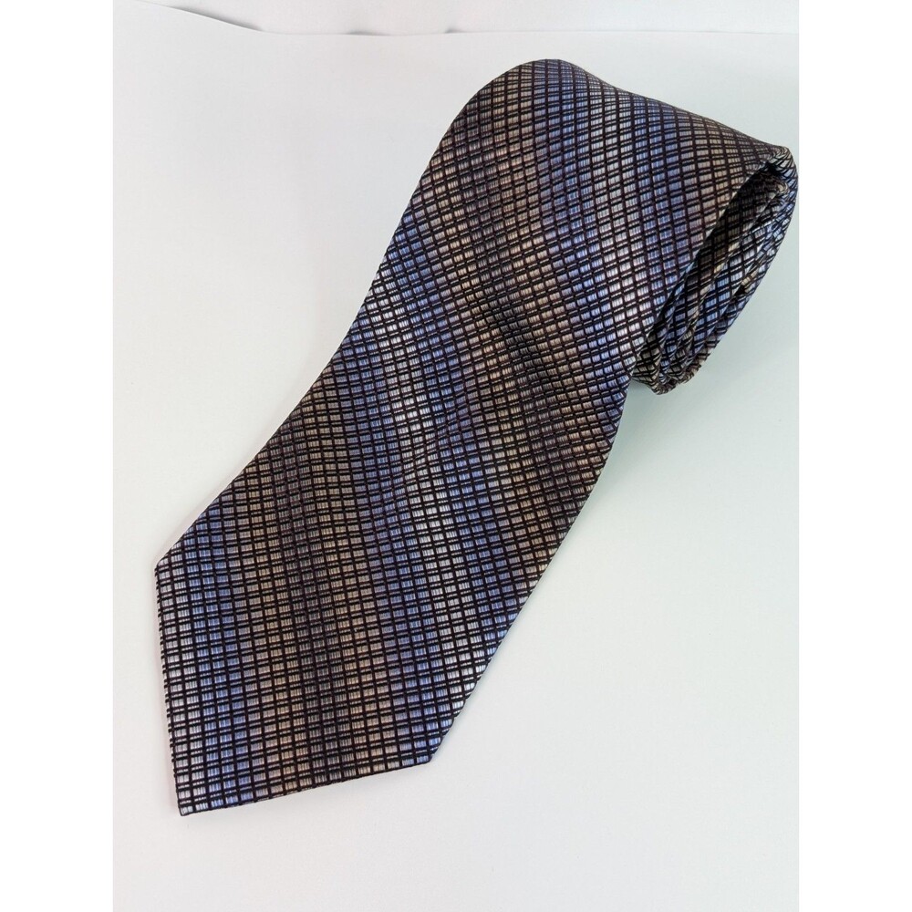 JOSEPH AND FEISS MENS TIE  BLUE WITH GRAY 4 X 58